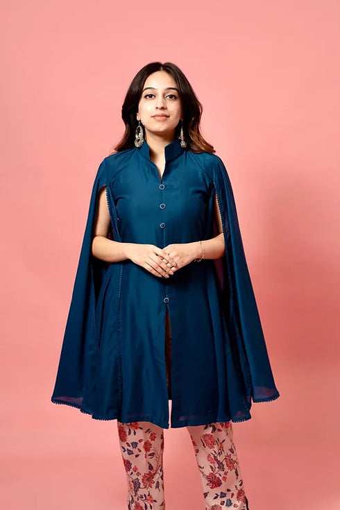 Tahira Statement Sleeves Kurta With Print Trousers